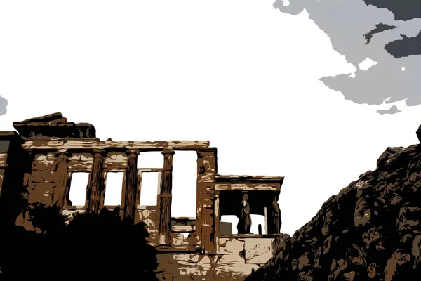 Świątynia Erechtheion ze słynnym gankiem karyatidów zamiast kolumn w Akropolu — Zdjęcie stockowe