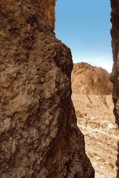 Bergoase Chebik, Sahara-Wüste. Blick auf das Atlasgebirge. Tunesien — Stockfoto