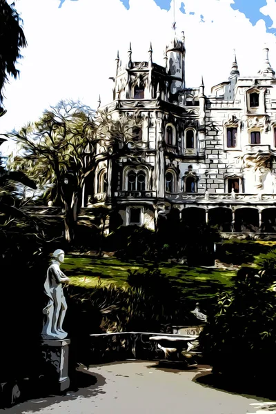 İllüzyon. Portekiz 'in tarihi simgesi Sintra' daki gizemli Quinta da Regaleira Sarayı 'dır..