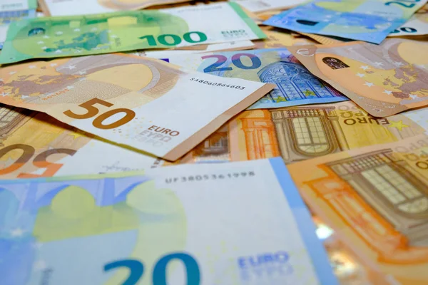 Dinheiro Notas Euro Antecedentes Moeda Europeia — Fotografia de Stock