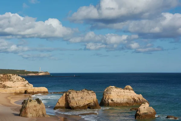 Όμορφη Θέα Της Παραλίας Των Τριών Κάστρων Praia Dos Tres — Φωτογραφία Αρχείου