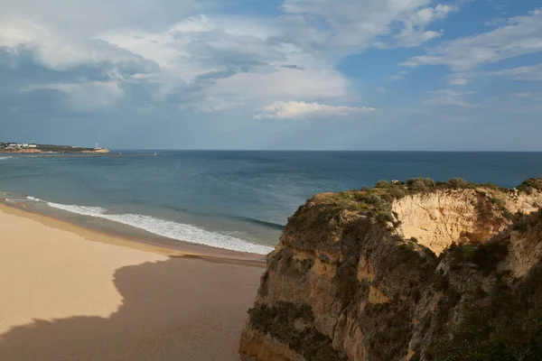 Schöner Leerer Strand Praia Rocha Frühling Algarve Küste Portugal — Stockfoto