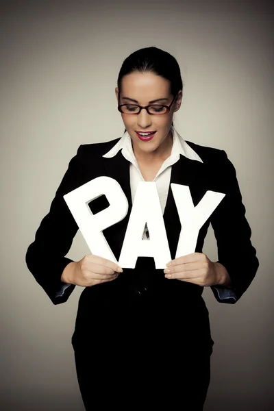 Pay for woman. — Stock Photo, Image