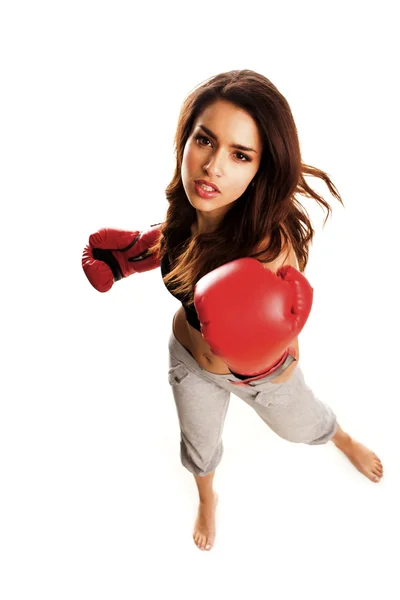 Boxeador de patada femenina . — Foto de Stock