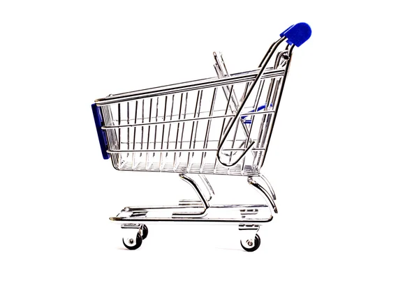 Shopping cart on white background. — Stock Photo, Image