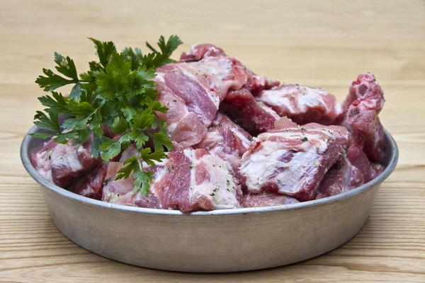 Tray of red meat for barbecue — Stock Photo, Image