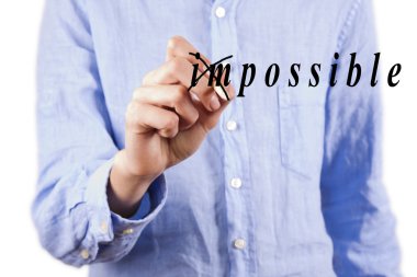 motive etmek için ekranda yazma iş adamı