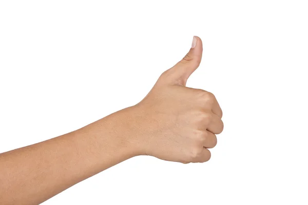 Hand met vinger goedkeuring — Stockfoto