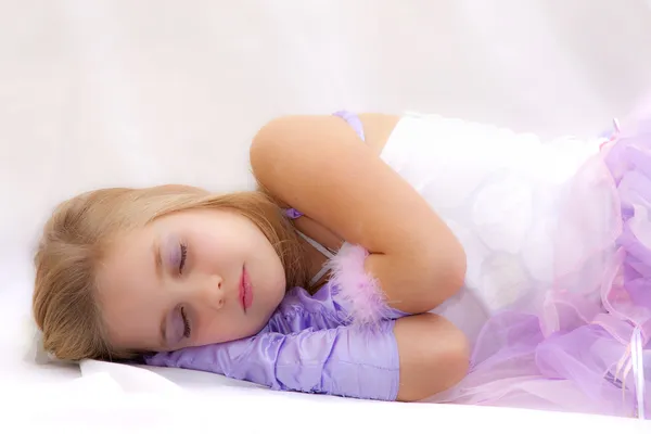 Girl dressed as fairy dreaming — Stock Photo, Image