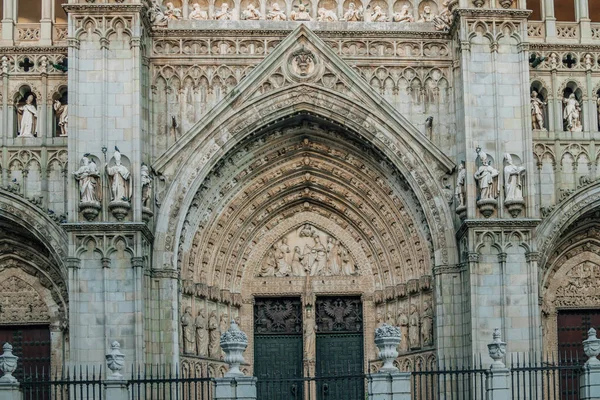 Façade Portique Cathédrale Tolède Espagne — Photo