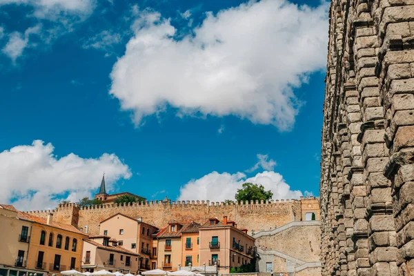 Segovia Cityscape Aqueduct Spain — Stock Photo, Image