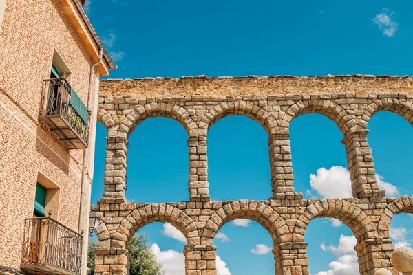 Aqueduto Cidade Segovia Espanha — Fotografia de Stock