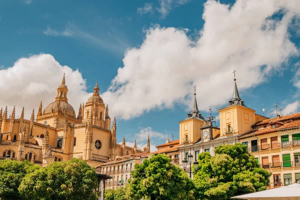 Segovia Spanya Katedralinin Manzarası Manzarası — Stok fotoğraf