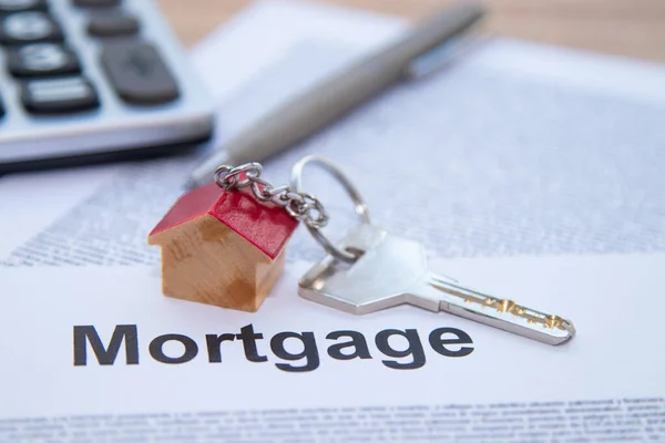 Keychain House Keys Mortgage Documents — Stock Photo, Image