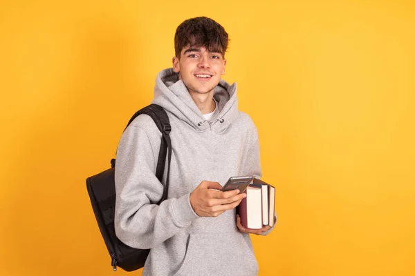 Isolated Student Mobile Phone — Stock Photo, Image
