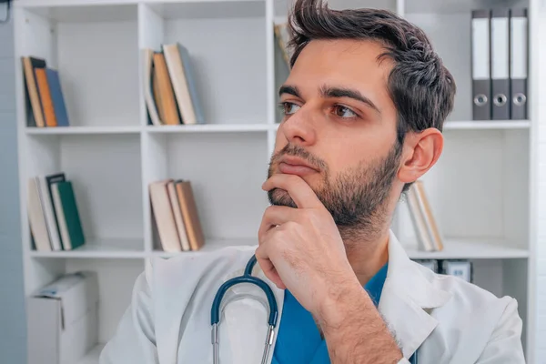 Portrait Pensive Young Doctor — Photo