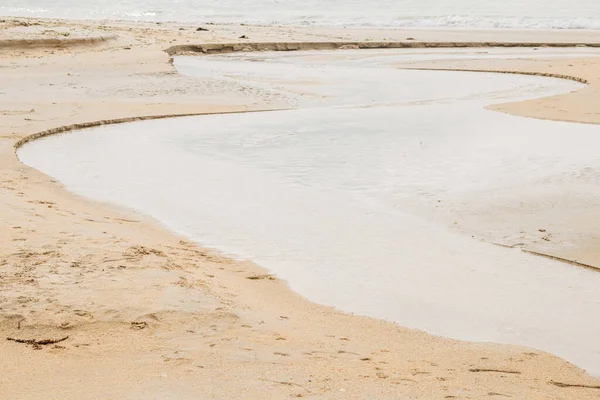 Spiaggia Naturale Paesaggio Sabbia Con Acqua — Foto Stock