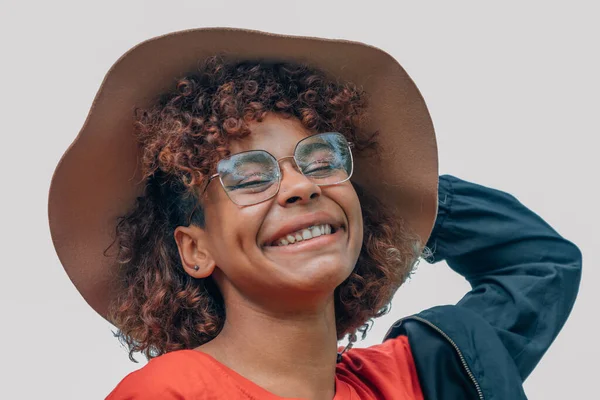 Portrait African American Girl Hat — ストック写真