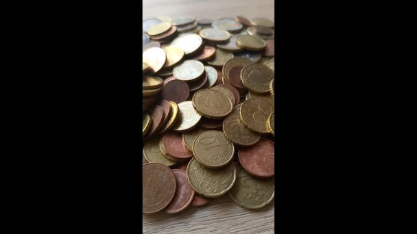 Cash Money Coins Falling Piling — Vídeos de Stock