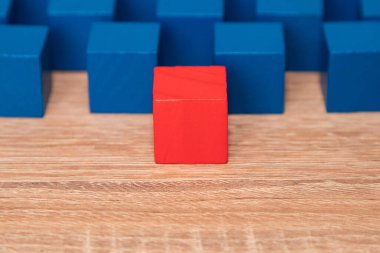 Tahta bloklar grubu, iş konsepti