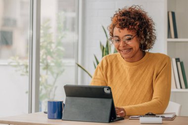 Bilgisayarla çalışan iş kadını