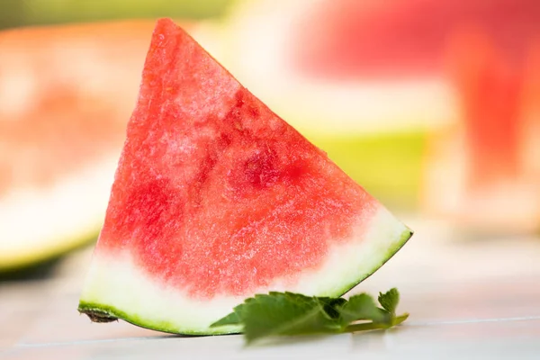 Natural Watermelon Pieces Summer Tropical Fruit — Stock Photo, Image