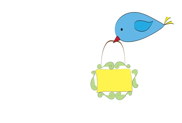 Cute frame design with bird illustration — ストック写真