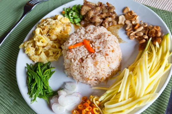 Fry rice with the shrimp paste, Thai food — Stockfoto