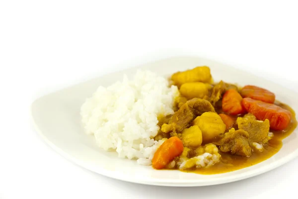 Curry pork with rice — Stock Photo, Image