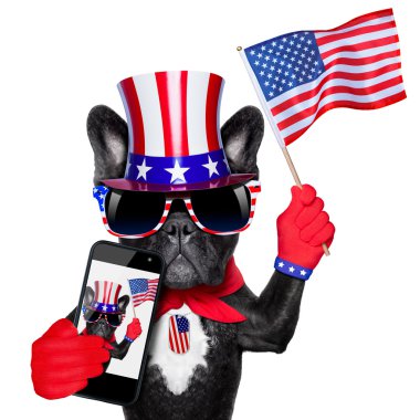 american selfie dog clipart