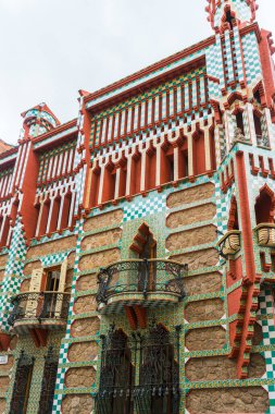 Barcelona, İspanya - 5 Nisan 2019: Casa Vicens, Antonio Gaudi tarafından tasarlandı ve inşa edildi