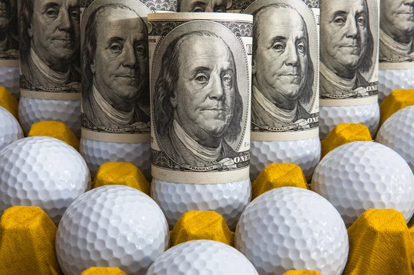 Golfe e dinheiro — Fotografia de Stock