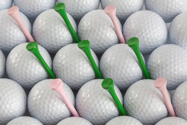 Golf balls and tees — Stok Foto