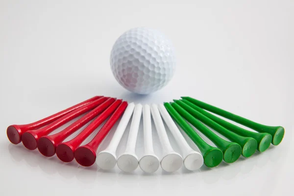 Το πολύχρωμο ξύλινο γκολφ ΤΑΦ — Φωτογραφία Αρχείου
