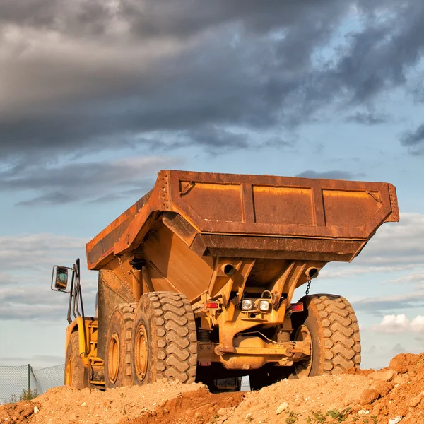 Heavy truck at sunset — Stock Photo, Image