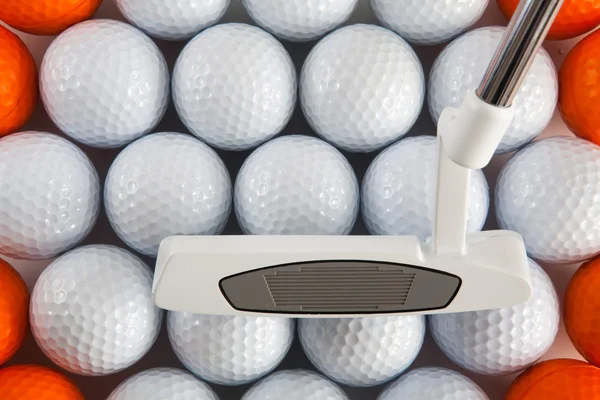 Golf Putter und Bälle — Stockfoto