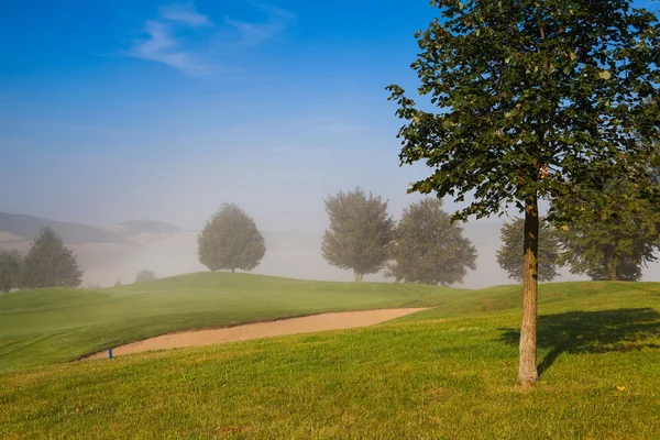 Лето на пустом поле для гольфа — стоковое фото