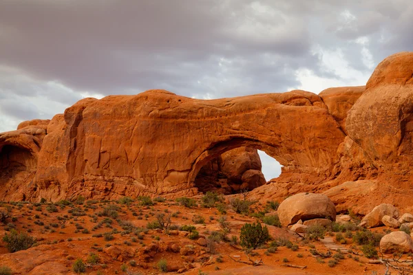 Belas formações rochosas em Arches National Park, Utah, EUA — Fotografia de Stock