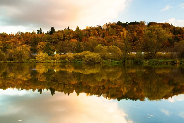 Reflectie over de rivier berounka — Stockfoto