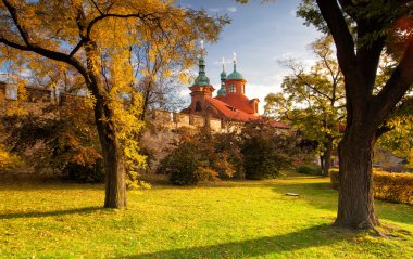 prague, petrin bahçesinde st.lawrence Tapınağı