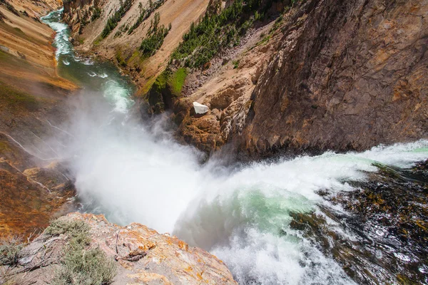 Le famose Cascate Inferiori nel Parco Nazionale di Yellowstone — Foto Stock