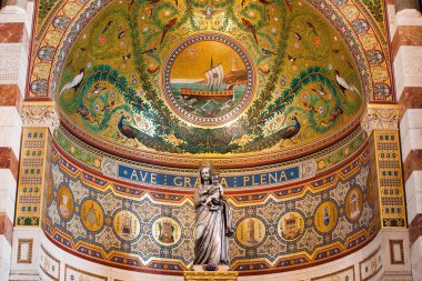 notre dame Katedrali, Fransa'da Marsilya şaşırtıcı tavan