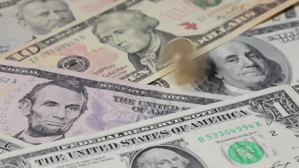 U.S.dollar espiralando em U.S.money — Vídeo de Stock