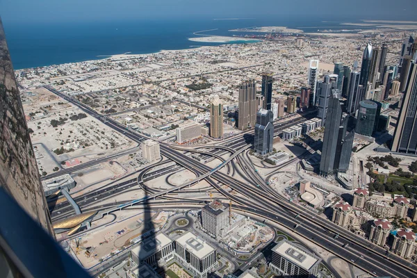Dubai, dubai downtown a felülnézet — Stock Fotó