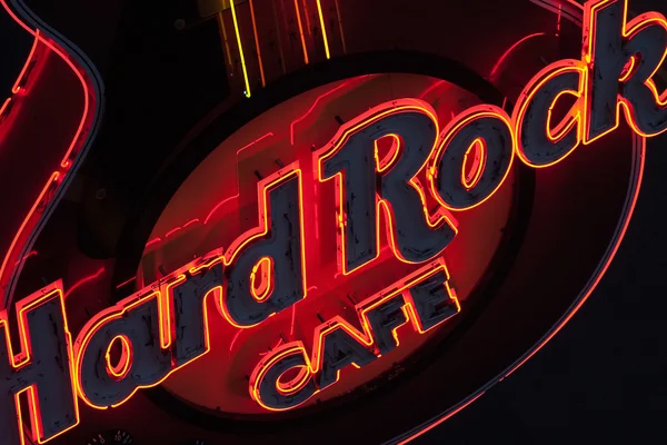 Gitarr på entrance.hard rock café — Stockfoto
