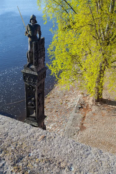 Famosa statua del cavaliere Bruncvik vicino al Ponte Carlo — Foto Stock