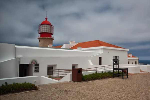 Cabo de Sao Vicente，萨格里什，阿尔加维，葡萄牙 (建筑的灯塔 — 图库照片