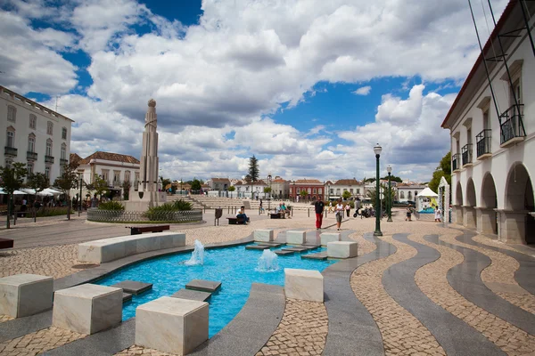 Renovated historic square in Tavira — Stock Photo, Image