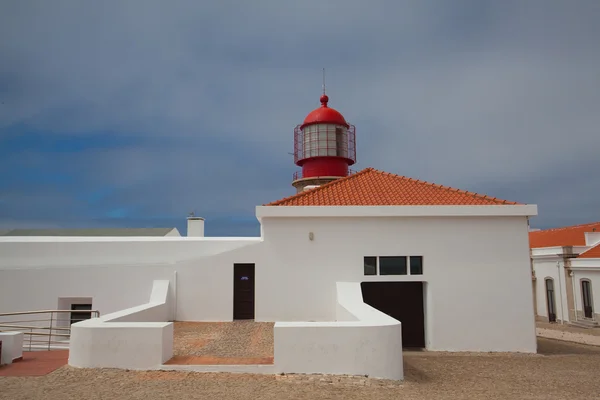 Cabo de sao vicente sabah sis, sagres, el feneri — Stok fotoğraf