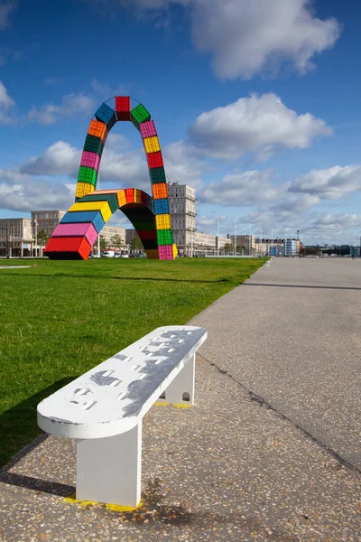 Havre Francia Octubre 2021 Instalación Colorida Contemporánea Catene Containers Vincent — Foto de Stock